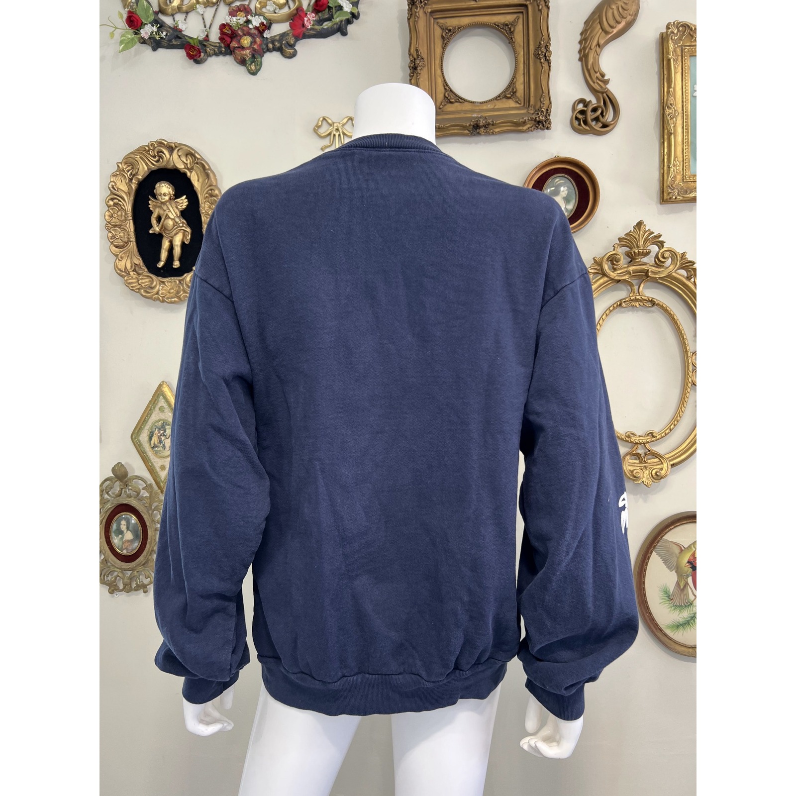 Sky Ting Yoga Navy Blue Graphic Crew Neck Sweatshirt Size Medium Pullover — image 3 of 6